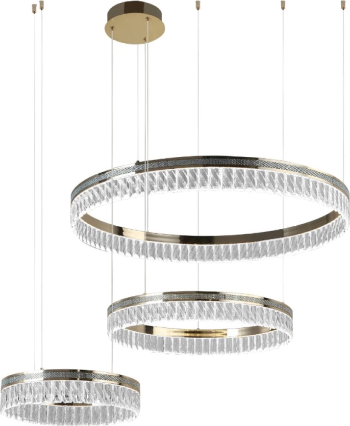 Lustre de cristal LED regulável suspenso por cabo THALIA LED/120W/230V 3000-6000K + controlo remoto