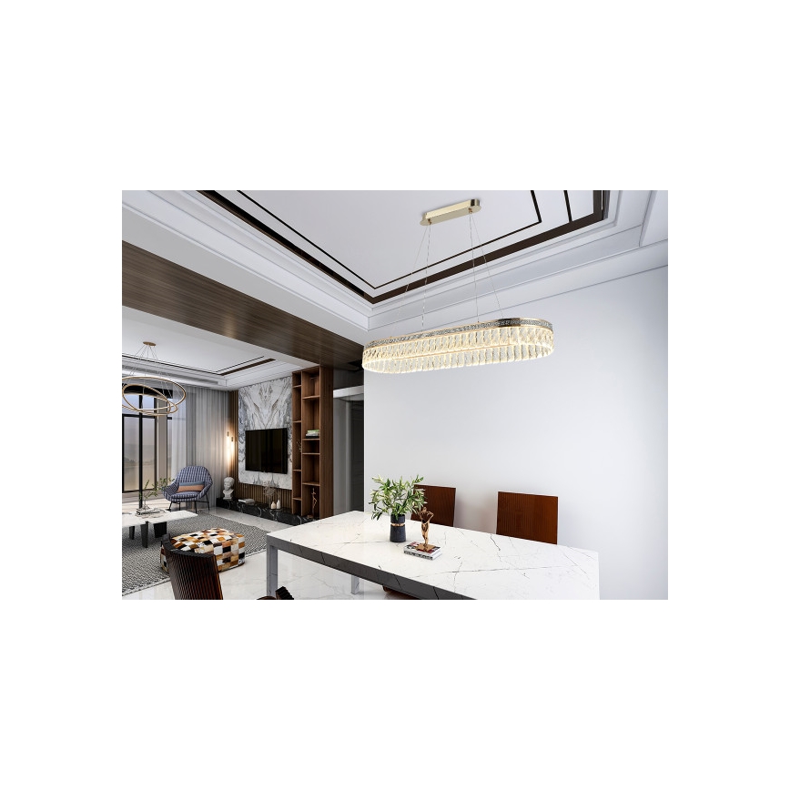 Lustre de cristal LED dimerizável suspenso por cabo THALIA LED/50W/230V 3000-6000K + comando remoto