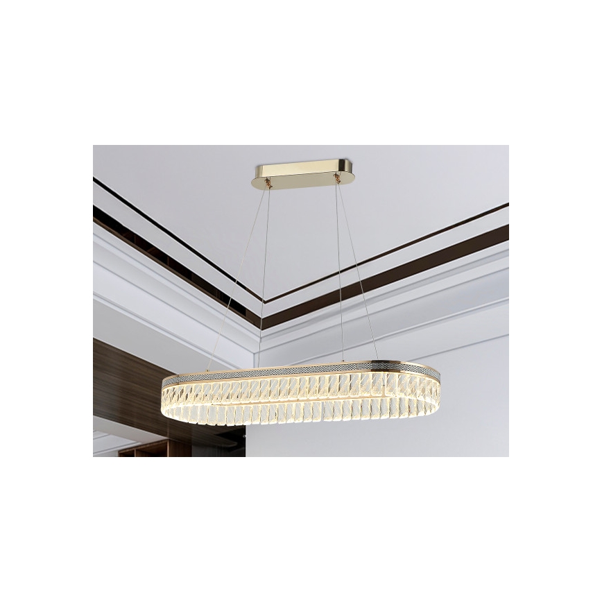 Lustre de cristal LED dimerizável suspenso por cabo THALIA LED/50W/230V 3000-6000K + comando remoto