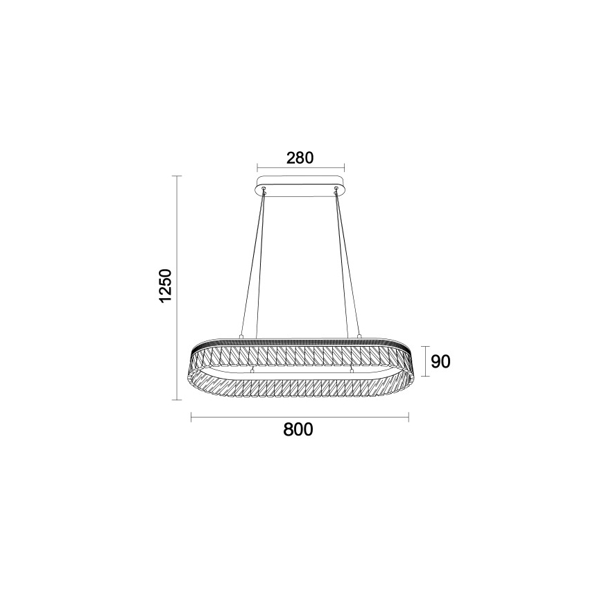 Lustre de cristal LED dimerizável suspenso por cabo THALIA LED/50W/230V 3000-6000K + comando remoto