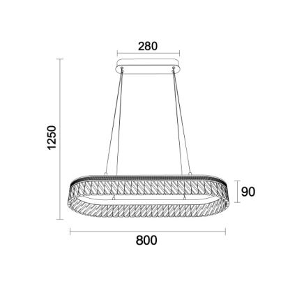 LED Dimerizável Lustre de Cristal Suspenso por Cabo THALIA LED/50W/230V 3000-6000K + Controlo Remoto