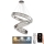 Lustre de cristal regulável num fio LED/115W/230V 3000-6500K cromado brilhante + comando