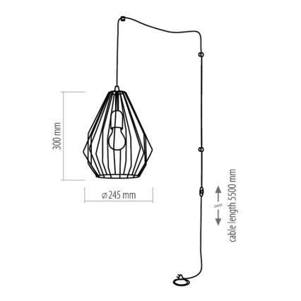 Lustre de ficha BRYLANT 1xE27/60W/230V
