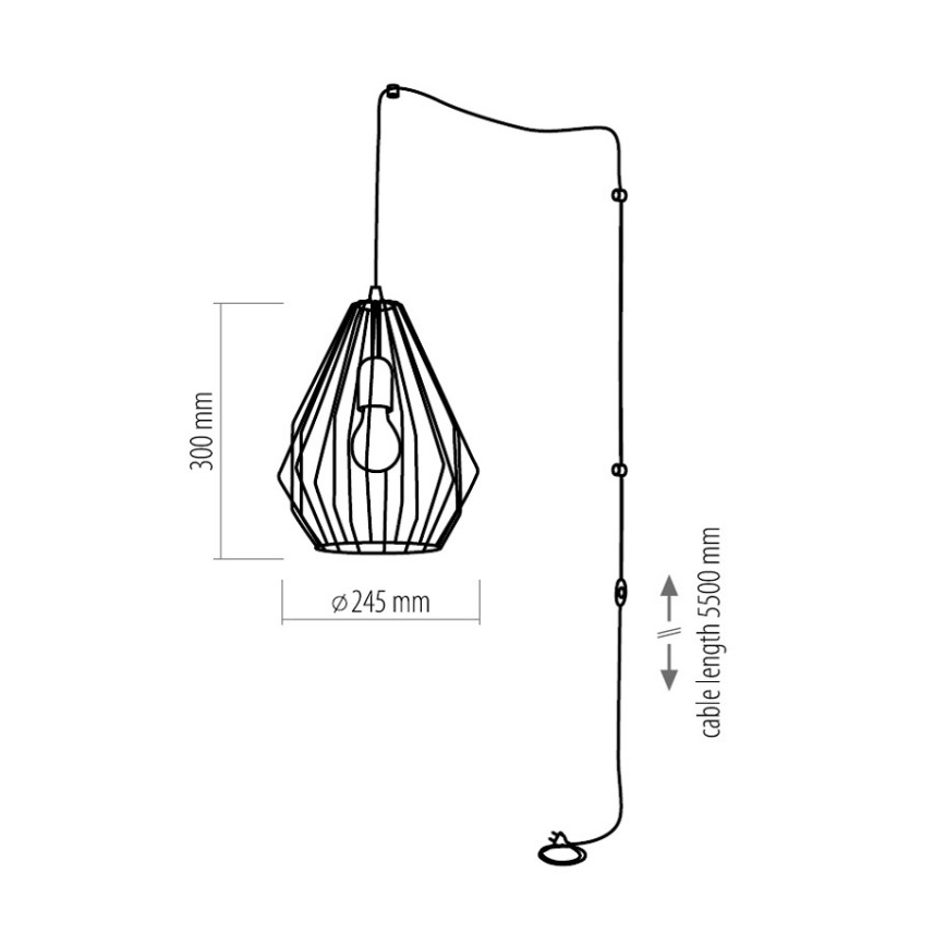 Lustre de ficha BRYLANT 1xE27/60W/230V