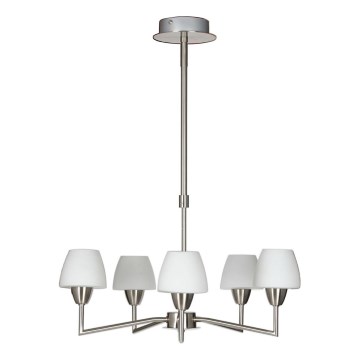 Lustre de haste TOGO 5xG9/40W/230V cromado fosco/branco