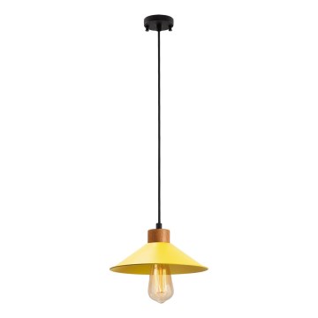 Lustre de pendurar MANAVGAT 1xE27/40W/230V amarelo/castanho