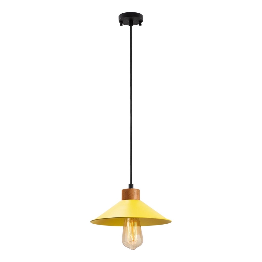 Lustre de pendurar MANAVGAT 1xE27/40W/230V amarelo/castanho