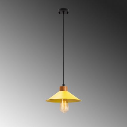 Lustre de pendurar MANAVGAT 1xE27/40W/230V amarelo/castanho