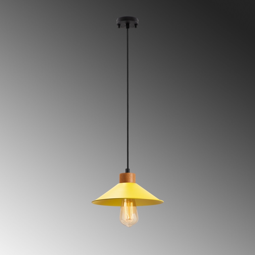 Lustre de pendurar MANAVGAT 1xE27/40W/230V amarelo/castanho