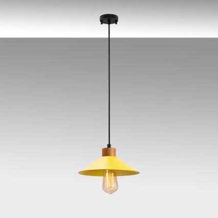 Lustre de pendurar MANAVGAT 1xE27/40W/230V amarelo/castanho