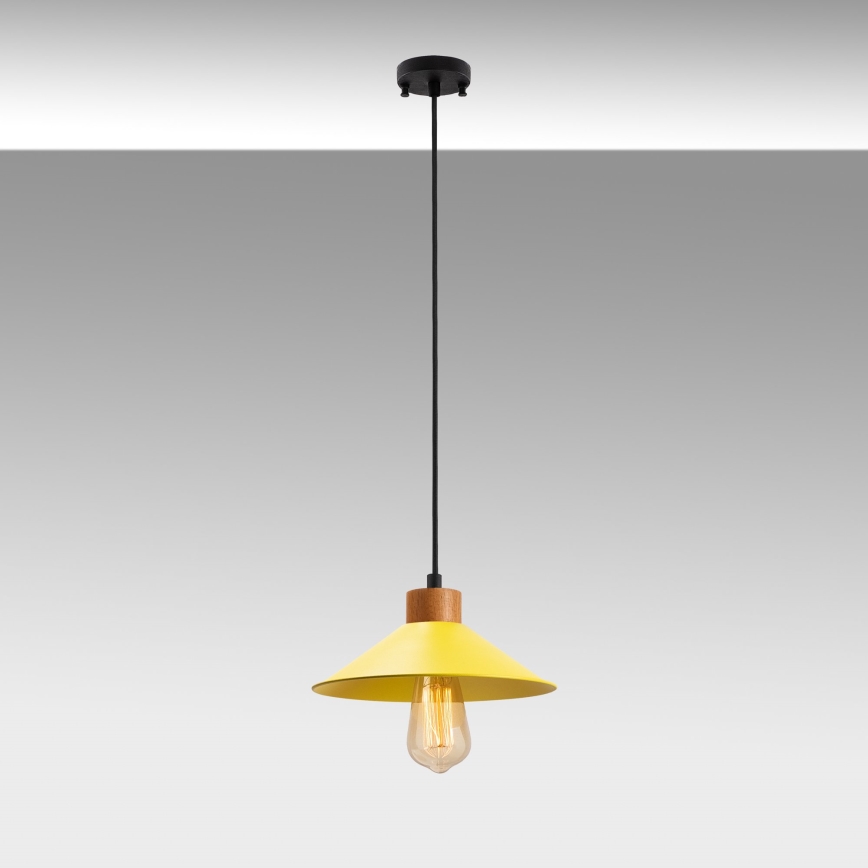Lustre de pendurar MANAVGAT 1xE27/40W/230V amarelo/castanho