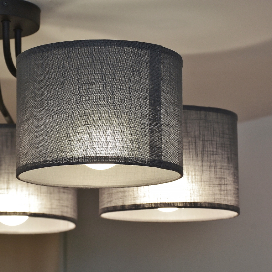 Lustre de tecto aplicado ALBA 5xE27/15W/230V cinzento