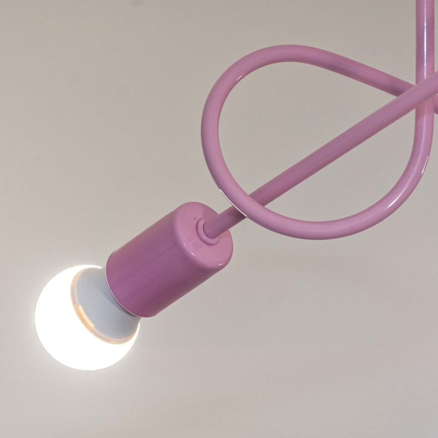 Lustre de tecto aplicado OXFORD 3xE27/15W/230V rosa
