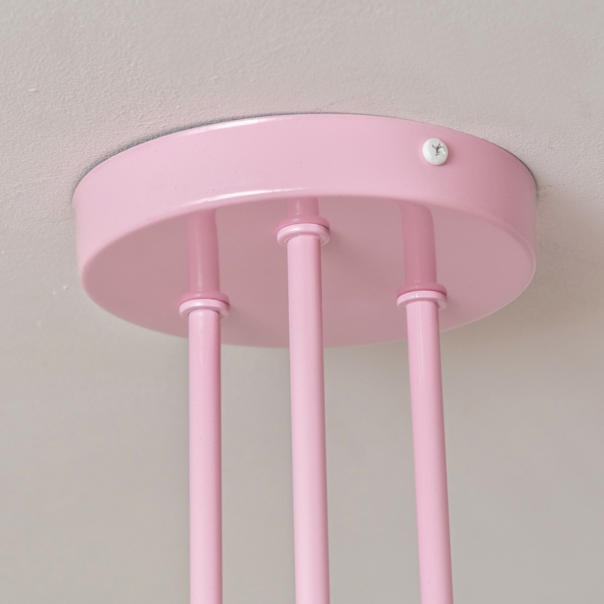 Lustre de tecto aplicado OXFORD 3xE27/15W/230V rosa
