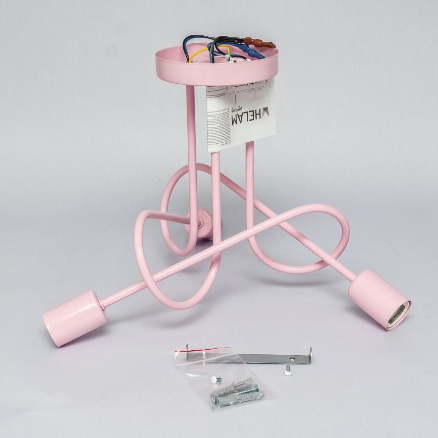 Lustre de tecto aplicado OXFORD 3xE27/15W/230V rosa