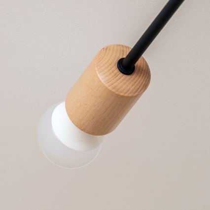 Lustre de tecto CAMBRIDGE, montagem de superfície, 4xE27/15W/230V — acabamento em pinho