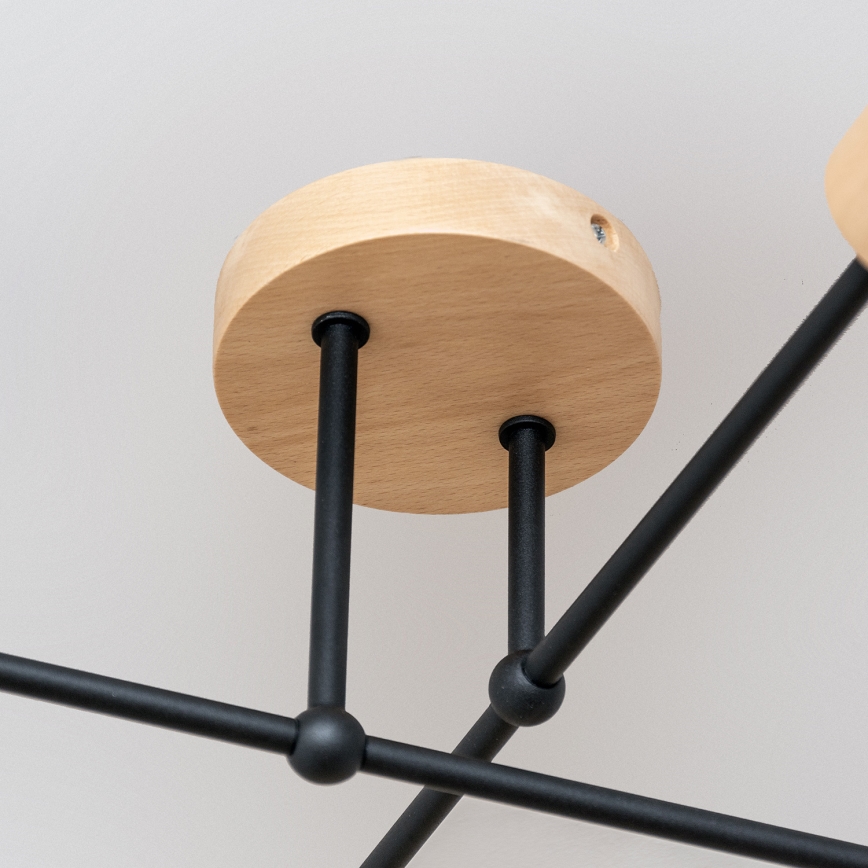Lustre de tecto CAMBRIDGE, montagem de superfície, 4xE27/15W/230V — acabamento em pinho