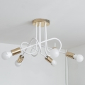 Lustre de tecto de montagem direta OXFORD 5xE27/15W/230V dourado/branco