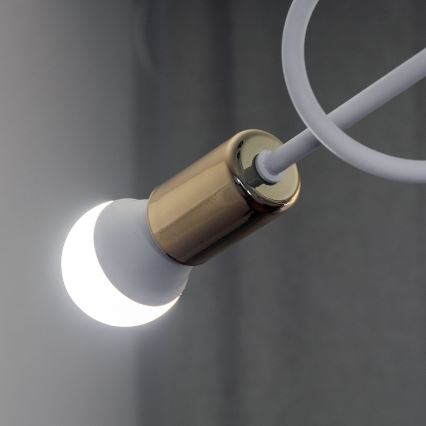 Lustre de tecto de montagem direta OXFORD 5xE27/15W/230V dourado/branco