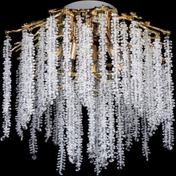 Lustre de tecto de montagem superficial 6xE14/60W/230V + 3xLED/3W Ø 54 cm, acabamento dourado