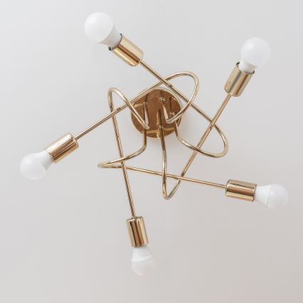 Lustre de tecto fixo OXFORD 5xE27/15W/230V dourado