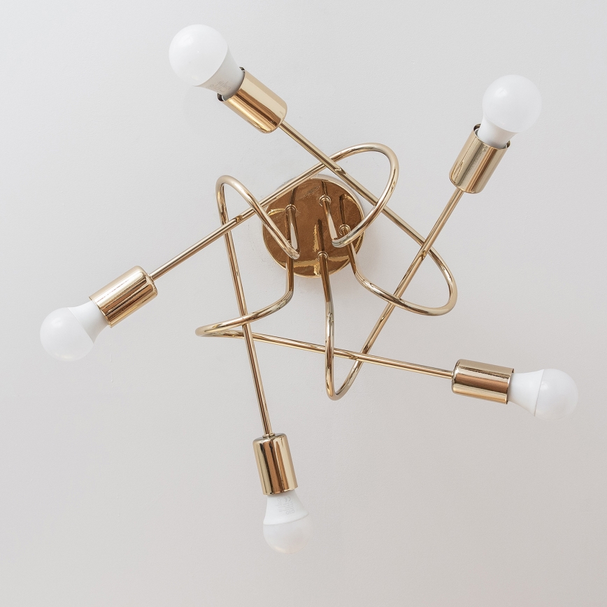 Lustre de tecto fixo OXFORD 5xE27/15W/230V dourado