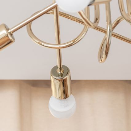 Lustre de tecto fixo OXFORD 5xE27/15W/230V dourado