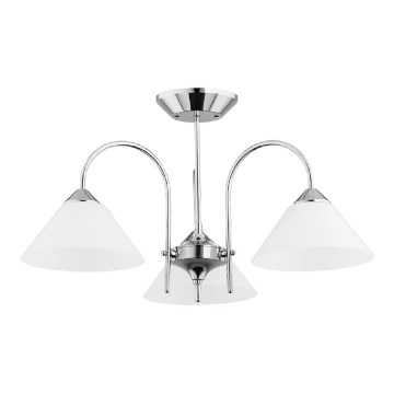 Lustre de tecto sobreposto TAPER 3xE27/15W/230V, acabamento cromado brilhante