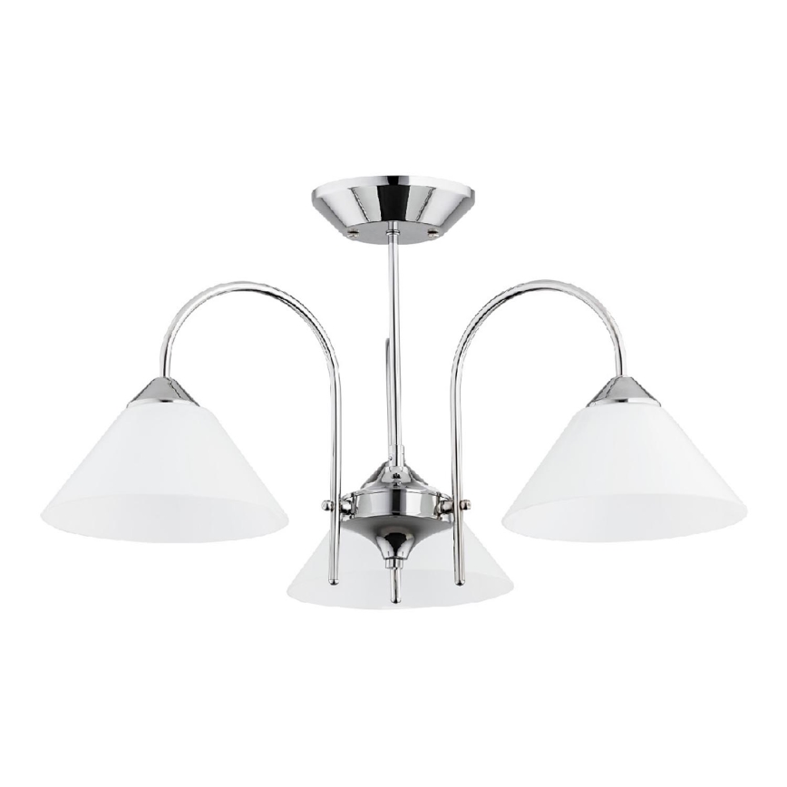 Lustre de tecto sobreposto TAPER 3xE27/15W/230V, acabamento cromado brilhante