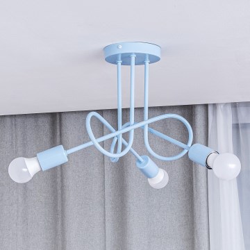 Lustre de teto aplicado OXFORD 3xE27/15W/230V azul