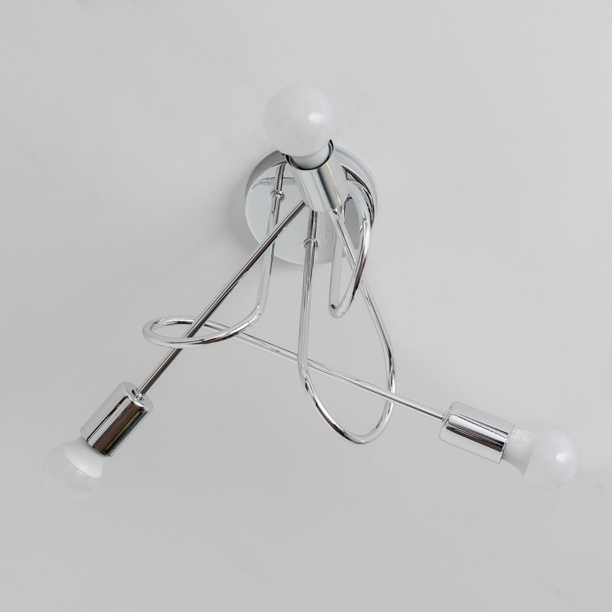 Lustre de teto de sobrepor OXFORD 3xE27/15W/230V cromado brilhante