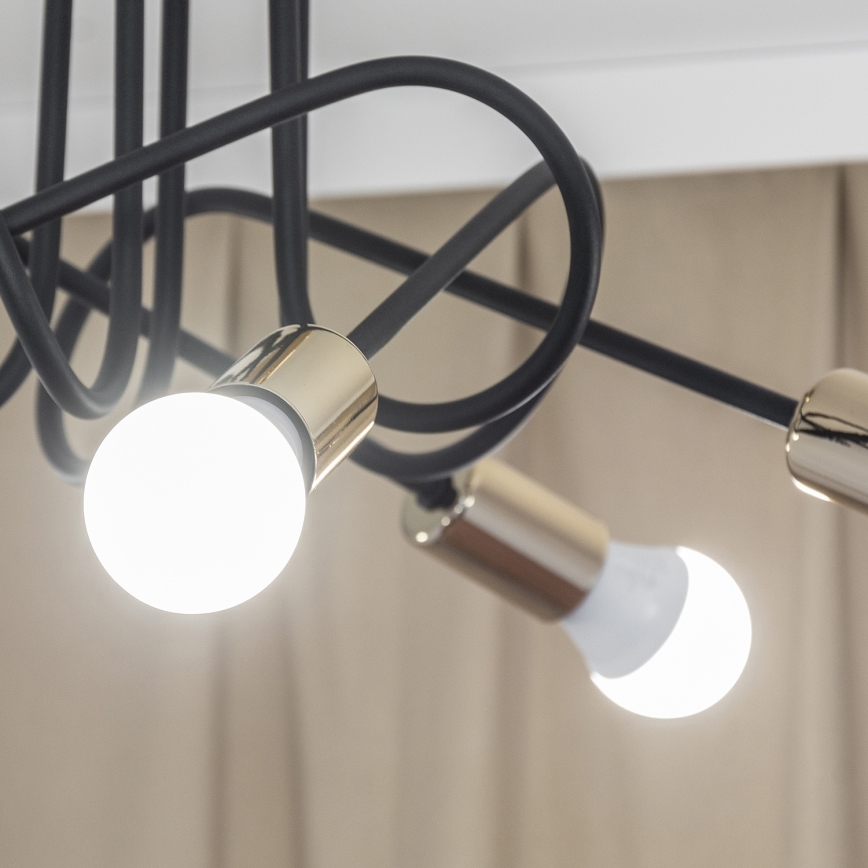 Lustre de teto de sobrepor OXFORD 5xE27/15W/230V dourado/preto