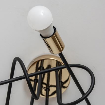 Lustre de teto de sobrepor OXFORD 5xE27/15W/230V dourado/preto