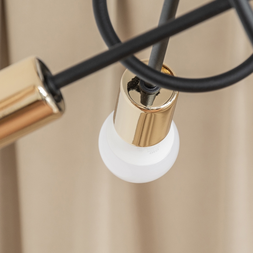 Lustre de teto de sobrepor OXFORD 5xE27/15W/230V dourado/preto