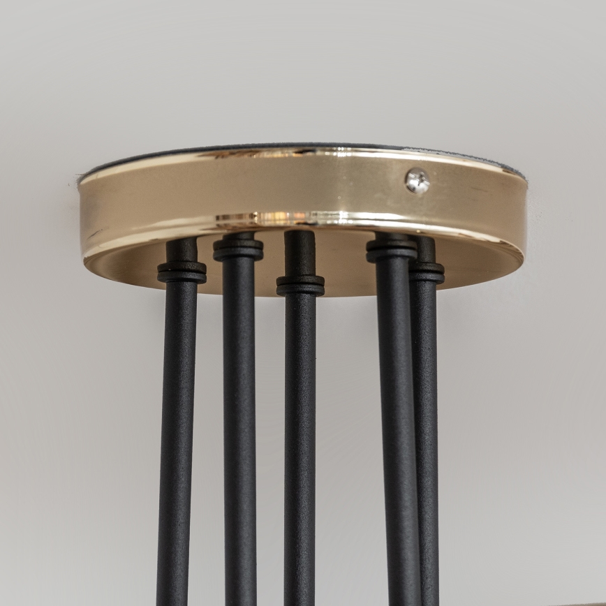 Lustre de teto de sobrepor OXFORD 5xE27/15W/230V dourado/preto