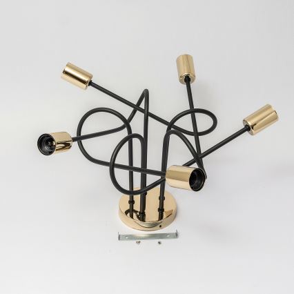 Lustre de teto de sobrepor OXFORD 5xE27/15W/230V dourado/preto