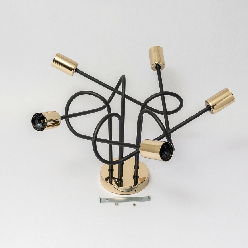 Lustre de teto de sobrepor OXFORD 5xE27/15W/230V dourado/preto