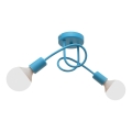 Lustre de teto infantil OXFORD 2xE27/15W/230V azul