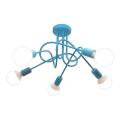 Lustre de teto infantil OXFORD 5xE27/15W/230V azul