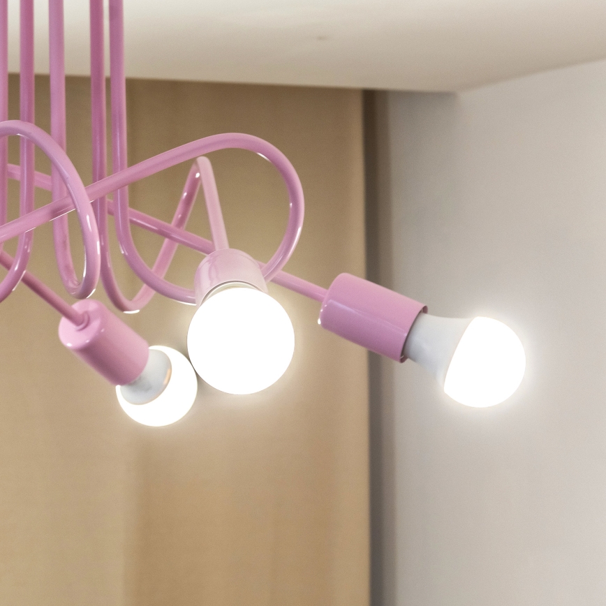 Lustre de teto OXFORD 5xE27/15W/230V rosa