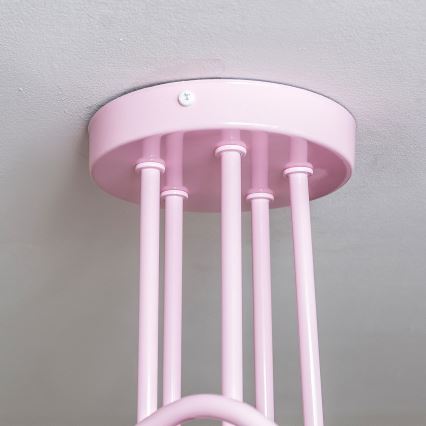 Lustre de teto OXFORD 5xE27/15W/230V rosa