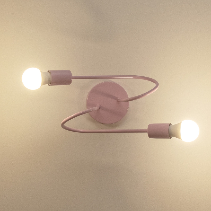 Lustre de teto sobreposto OXFORD 2xE27/15W/230V rosa