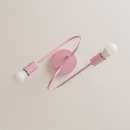 Lustre de teto sobreposto OXFORD 2xE27/15W/230V rosa