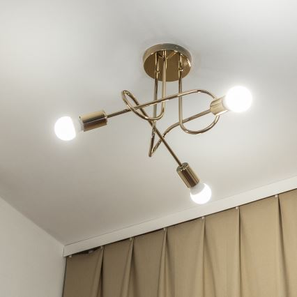 Lustre de teto sobreposto OXFORD 3xE27/15W/230V dourado