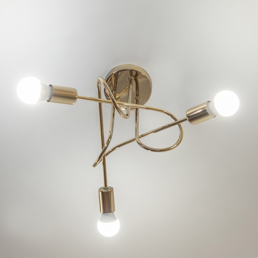 Lustre de teto sobreposto OXFORD 3xE27/15W/230V dourado