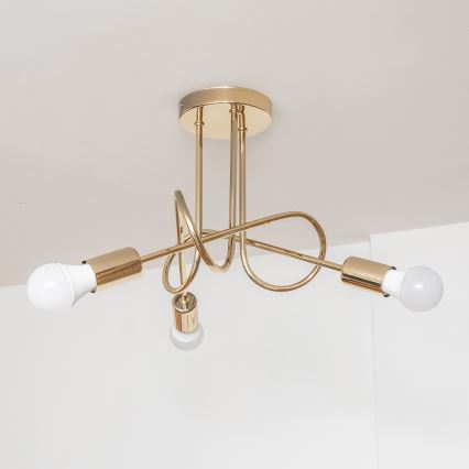 Lustre de teto sobreposto OXFORD 3xE27/15W/230V dourado