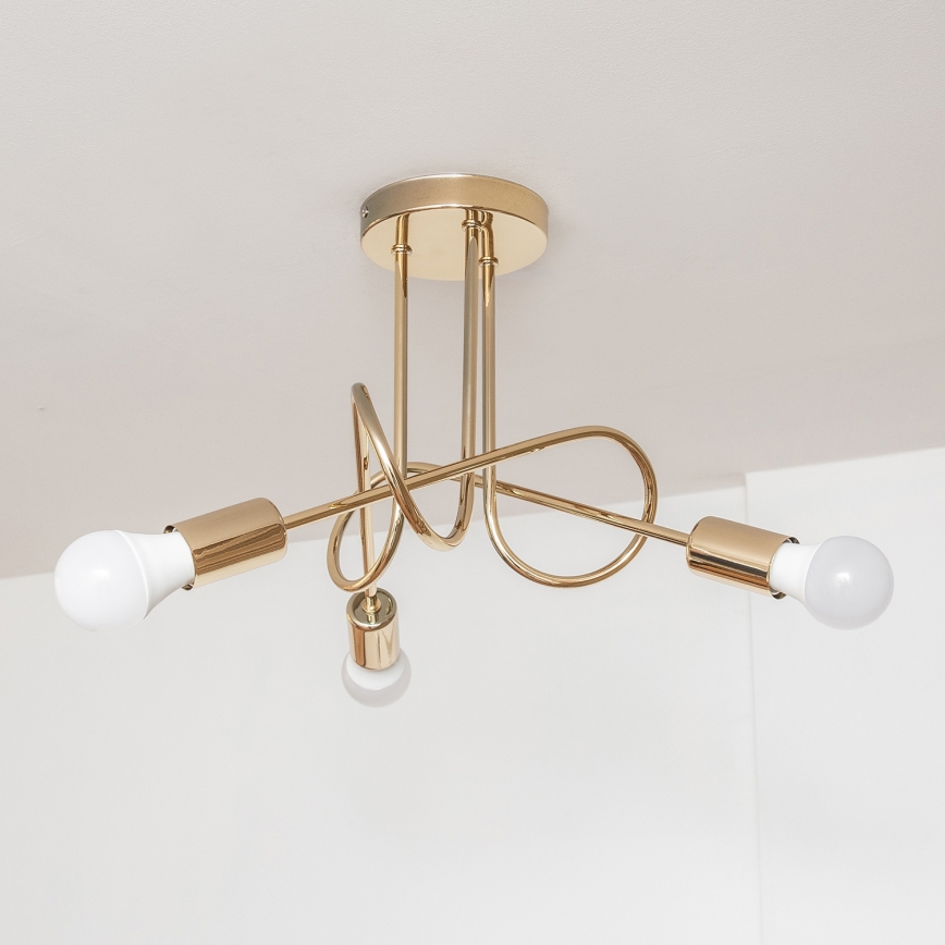 Lustre de teto sobreposto OXFORD 3xE27/15W/230V dourado