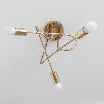 Lustre de teto sobreposto OXFORD 3xE27/15W/230V dourado
