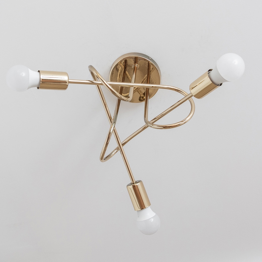 Lustre de teto sobreposto OXFORD 3xE27/15W/230V dourado