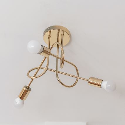 Lustre de teto sobreposto OXFORD 3xE27/15W/230V dourado